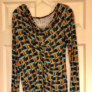 CABI Geometric Cowl Neck Blouse Size M, 8-10